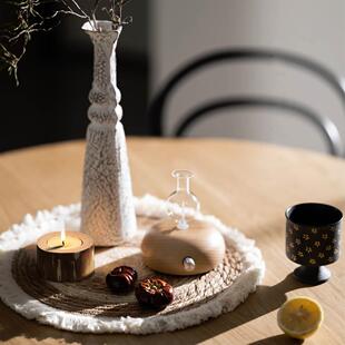 轩富帝爵客厅茶几摆件软装餐垫搭配样板房摆件复古烛台木质