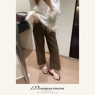 1261 早秋直筒休闲显瘦百搭九分皮裤 MIANMIANONLINE 柏林往事