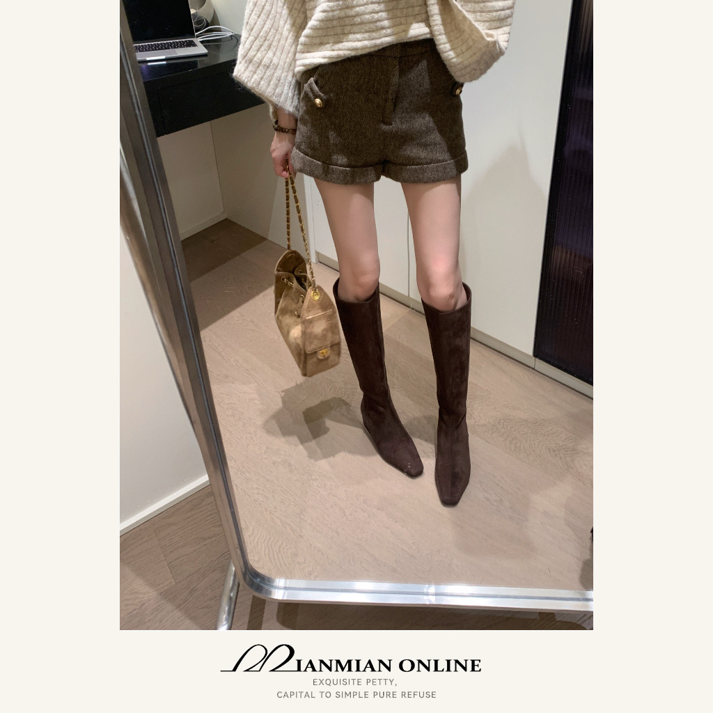 MIANMIANONLINE&ldquo;巴黎晨曦&rdquo;秋冬新款毛呢短裤洋气百搭气质1331