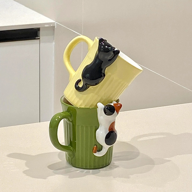可爱猫咪高颜值家用刷牙漱口杯