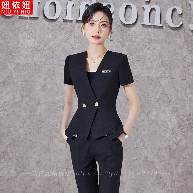 职业装套装女夏季气质西装套裙面试正装酒店前台经理珠宝店工作服