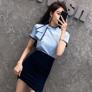 春夏新款衬衫套裙空姐职业套装女装空乘制服衬衣酒店管理洋气工装