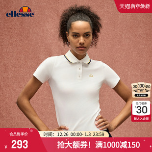 T恤网球服女款 ellesse小贝壳25秋季 POLO领短袖 复古修身 显瘦 新品