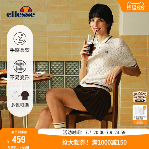 ellesse小贝壳老钱风polo短袖