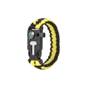 户外打火石手链7芯伞绳指南针手链多功能求生手环应急哨捆绑生火