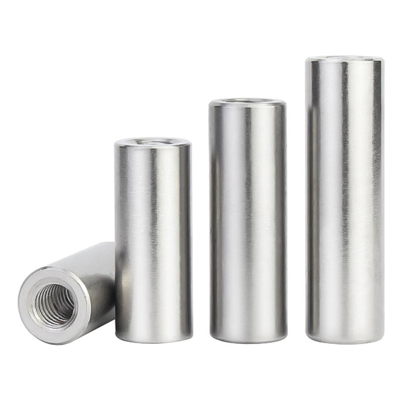 304不锈钢双头内螺纹圆柱销双头带孔定位销支撑连接导柱M5M6M8M10