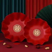 果盘结婚礼专用水果盘2025新款 红色喜糖干果盘子订婚婚庆用品大全