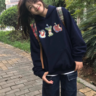 高街外套 宽松oversize美式 纯棉卫衣女2025新款 秋冬加绒加厚连帽衫