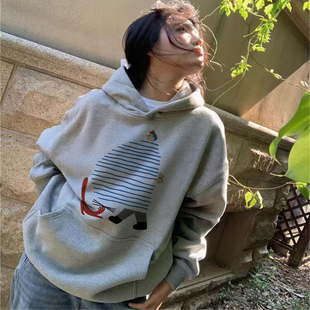 连帽卫衣女2025新款爆款秋冬加绒加厚oversize小个子美式高街宽松