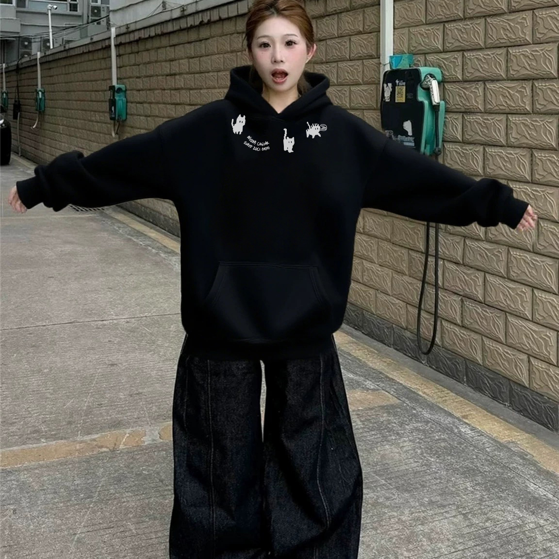 连帽卫衣女秋冬新款纯棉加绒加厚