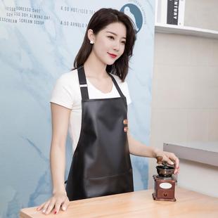 皮围裙超强防水防油软皮女2025新款做饭干活穿的衣服围腰厨房家用