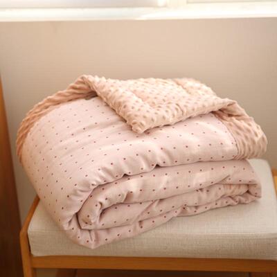 加厚豆豆绒毛毯被子芯冬季床上用保暖纱布夹棉绒毯子特厚加绒盖毯