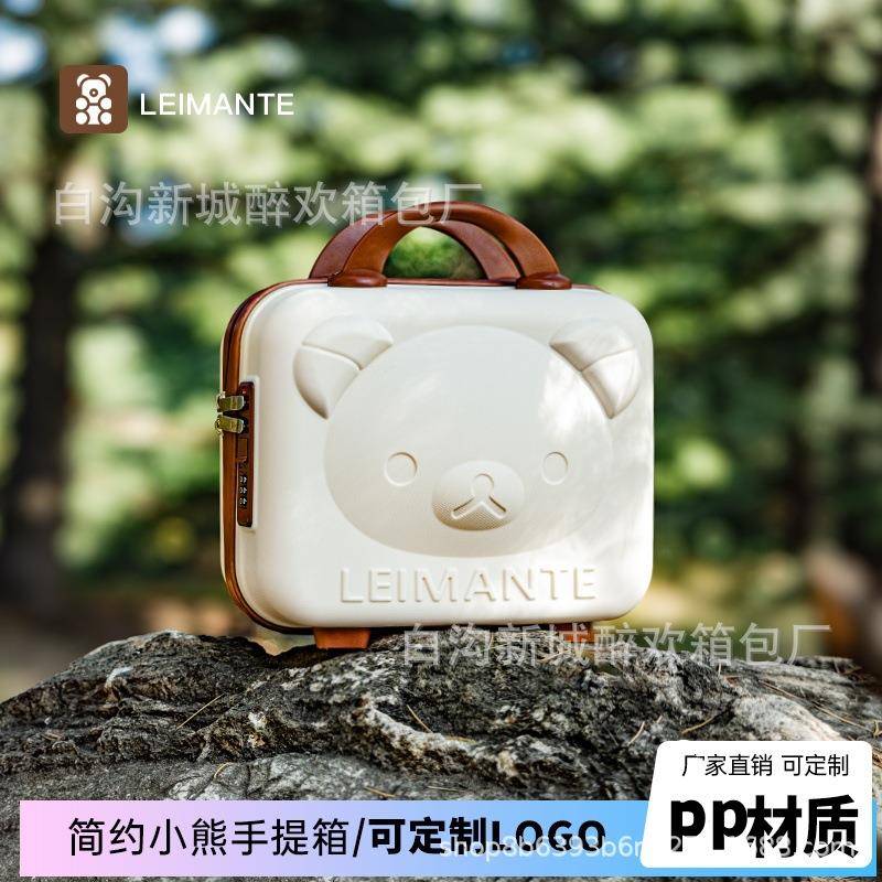化妆箱PP密码箱14寸手提箱行李箱卡通结婚伴手礼收纳旅行箱
