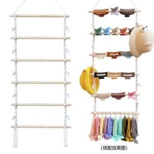 波西米亚人工编织发饰发夹收纳架棉绳挂毯流苏家居墙壁挂装饰