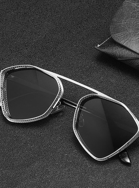 多边形欧美金属太阳镜潮流