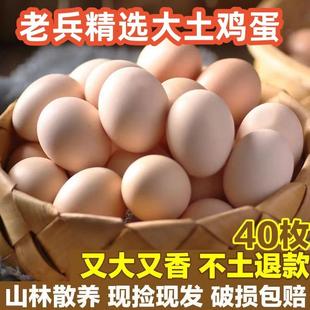 4斤老兵精选大个土鸡蛋40枚农家新鲜散养农村柴鸡蛋笨鸡蛋草鸡蛋