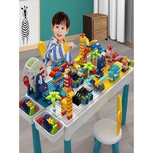 儿童积木桌多功能大颗粒男女孩子3益智力拼装 玩具6岁动脑2024新款