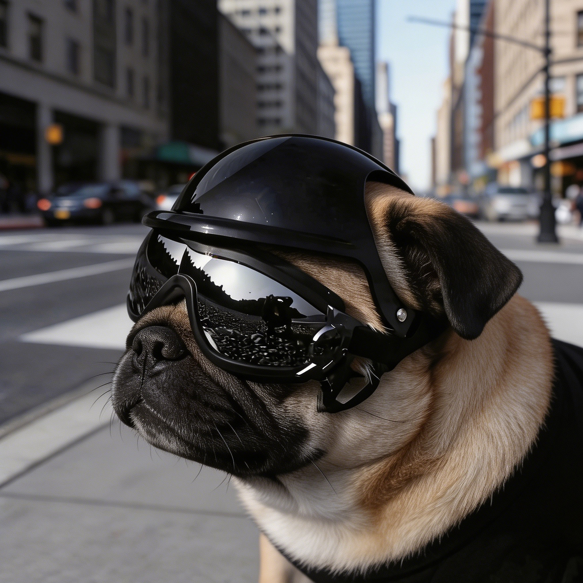 巴哥专用狗狗护目镜宠物头盔机车漏耳朵骑行小狗眼镜防风沙安全帽