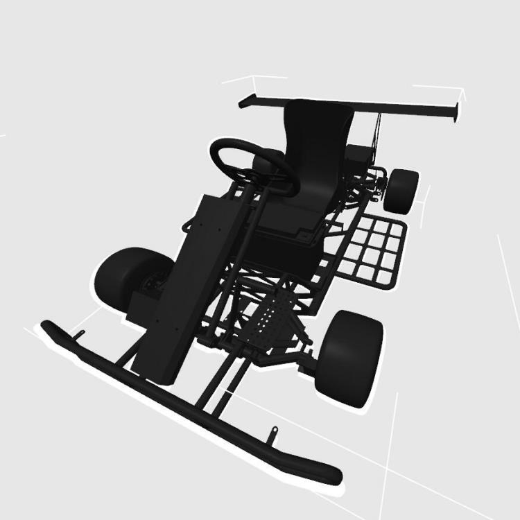 网红钢管卡丁车图纸全套电机轮毂电控系统参数尺寸采购链接3D视图