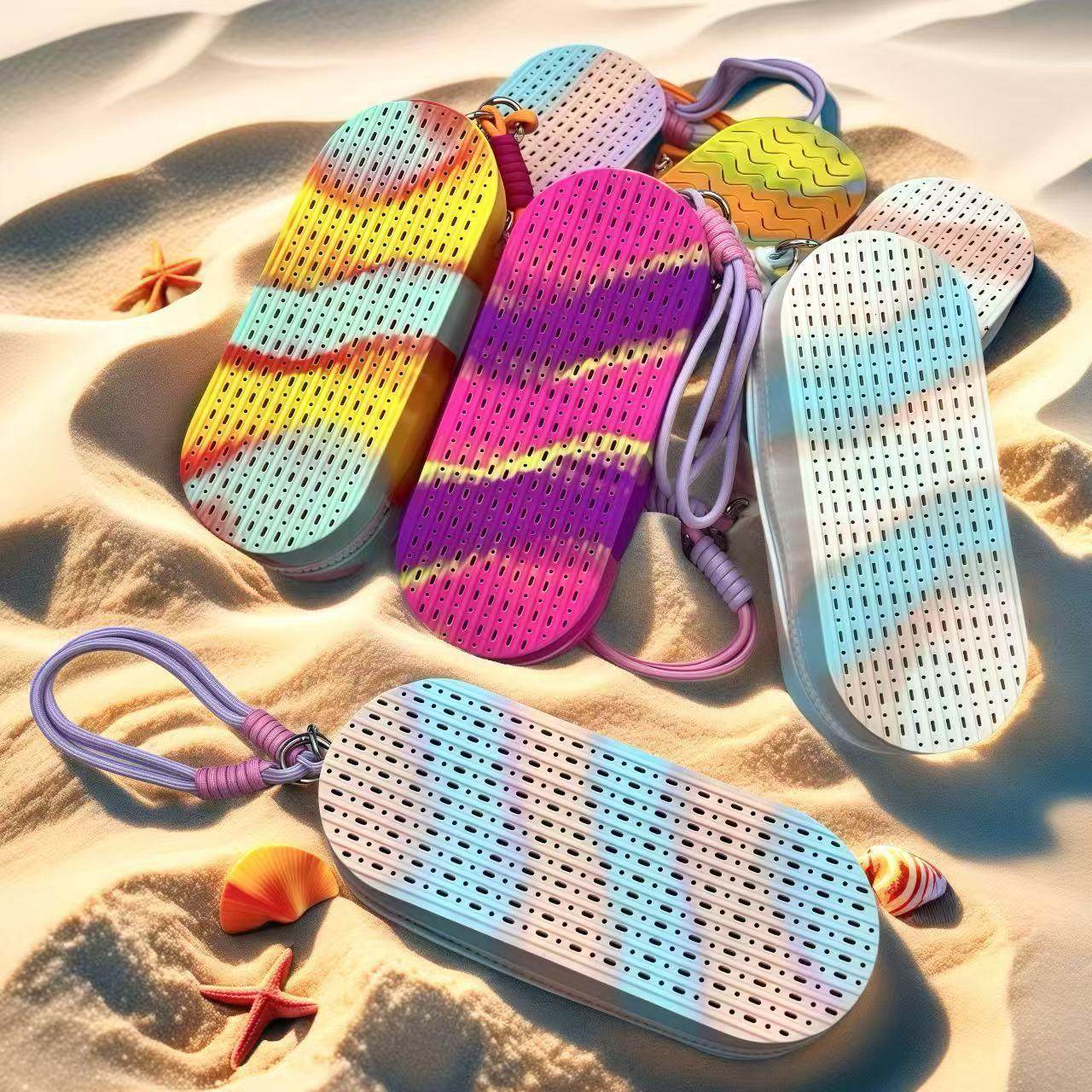 硅胶眼镜保护盒双面透气大容量硅胶泳镜盒透气便携防摔泳镜收纳袋