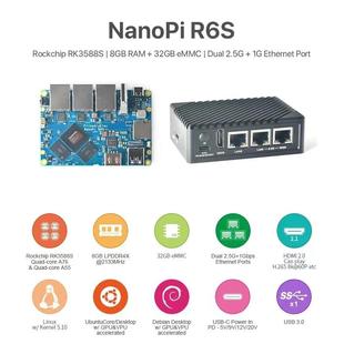 [NanoPi R6S]双2.5G+千兆迷你开发板,,RK3588,8+32GB,支持8K60P