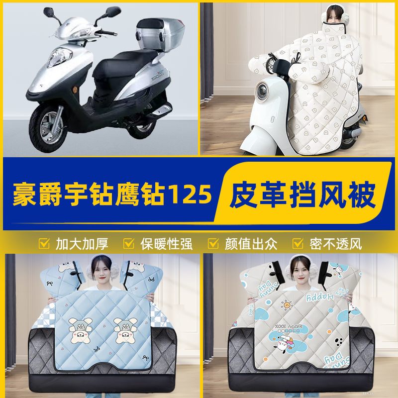 适用豪爵宇钻鹰钻125踏板摩托车挡风被挡风罩2025新款冬装饰配件