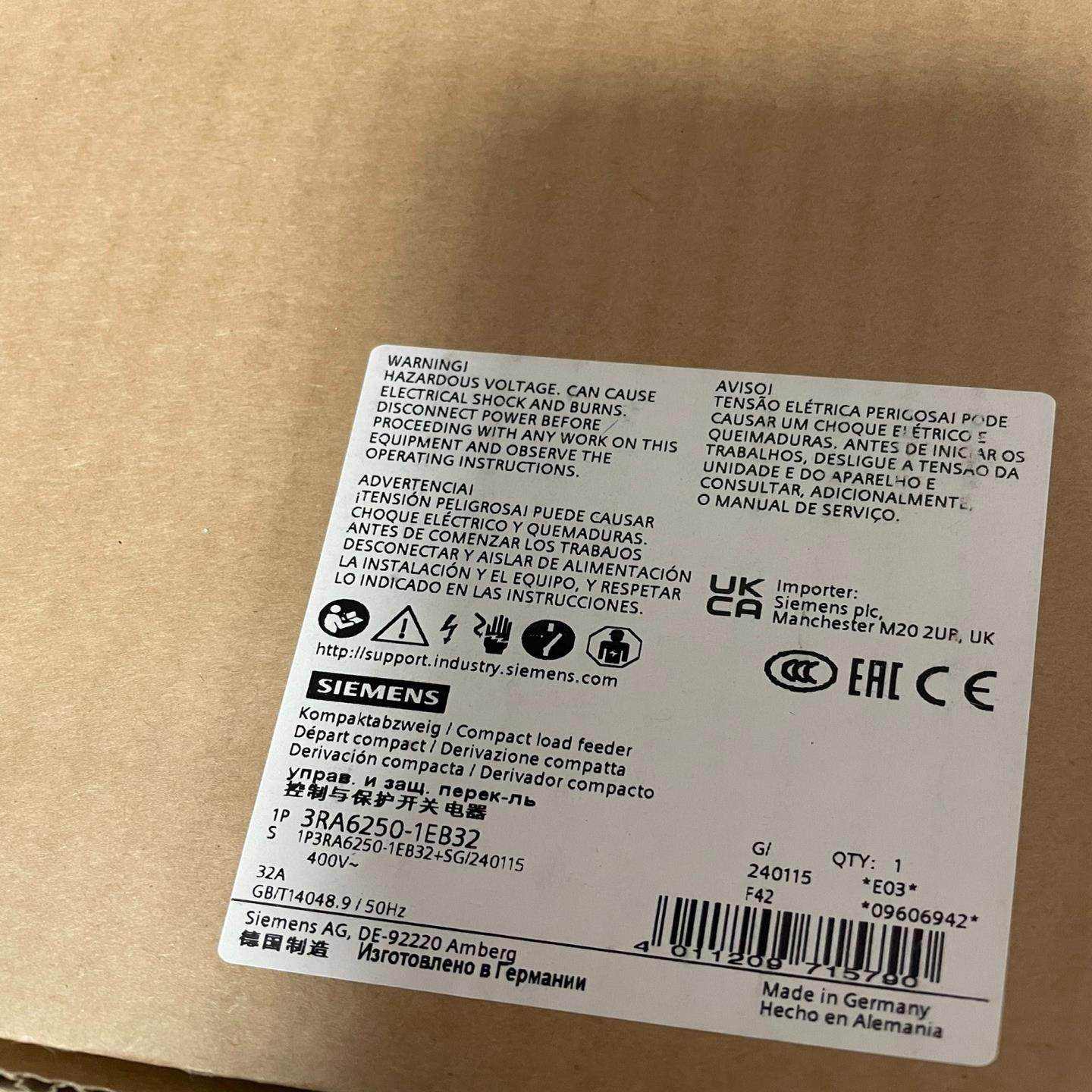 【议价】3RA6250-1EB32  SIRIUS 紧凑型负荷馈线