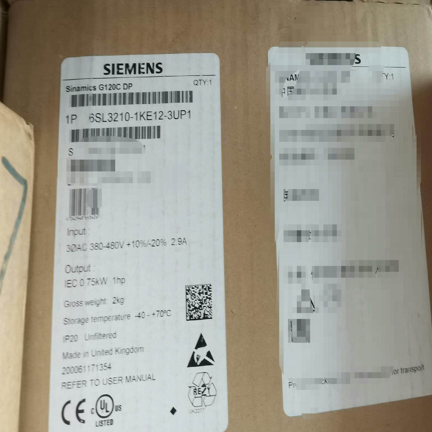 【议价】西门子6SL3210-1KE12-3UP1全新现货