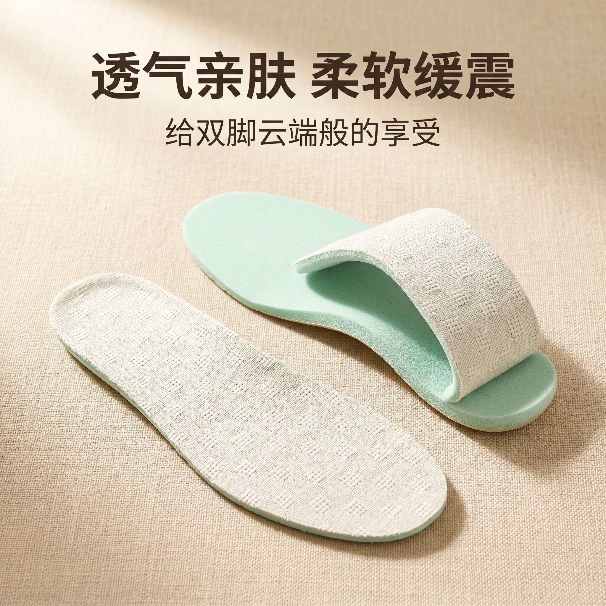 亚麻纯棉透气吸汗防臭运动鞋垫