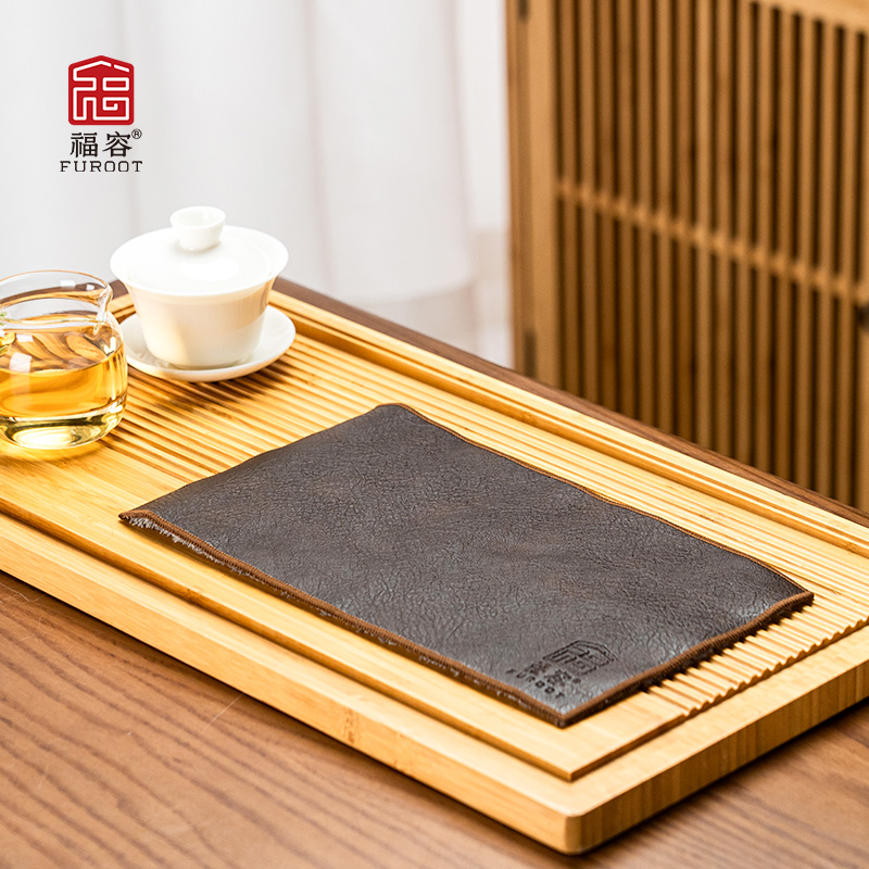 福容皮质茶巾加厚吸水茶桌毛巾
