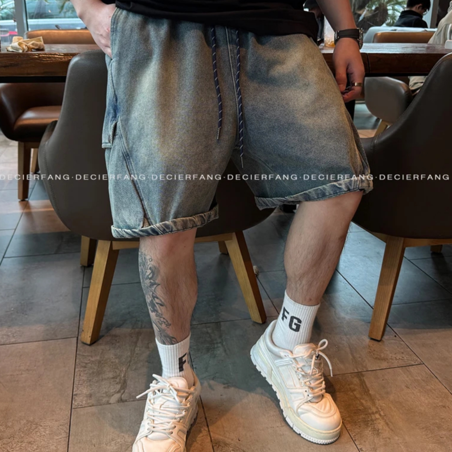 夏季新款男士牛仔短裤