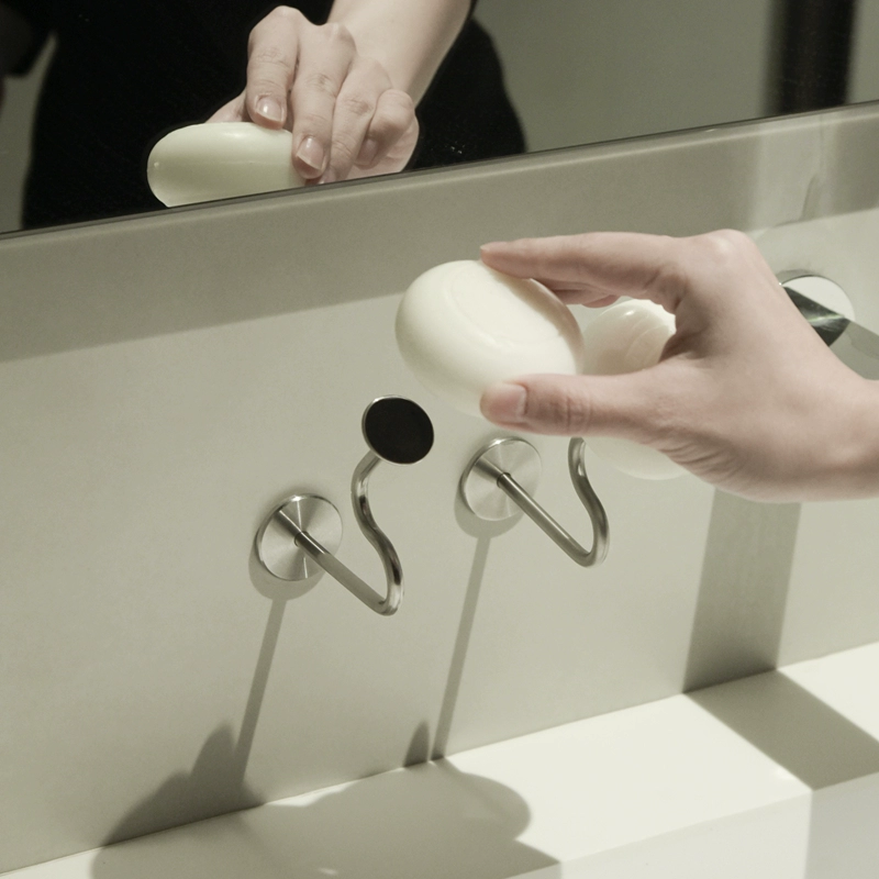 304不锈钢磁吸肥皂架壁挂式洗手台洗手皂托淋浴房创意磁铁香皂架