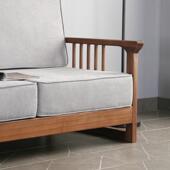 北美黑桃木实木沙发三布人位TOR两人位简胡约洗可拆现代艺沙发组