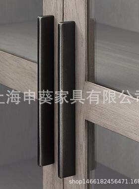 美式村实木公书柜法式37360别旧墅客厅复古储物柜办餐边柜橡木做