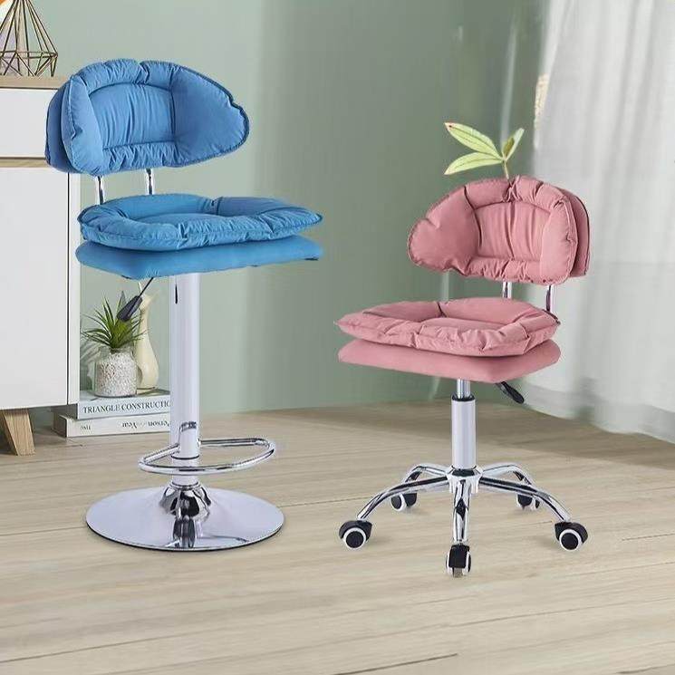 轻奢吧升降TOT久坐子美甲椅滑轮酒吧椅台圆椅子高脚凳盘吧台椅靠