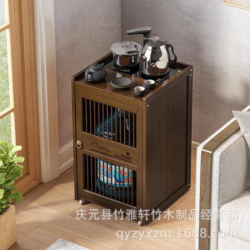 办公室桌茶台置物茶柜移KRB动烧泡水家用沙发边柜茶水柜茶边茶柜