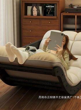 厂家直销摇椅新款闲实木躺椅LYZ多功古能月亮摇客厅阳台家用复休