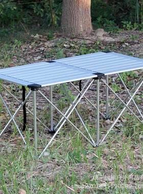 户外叠烧桌铝合金露营桌便携式子野营折蛋卷桌家用自RUR驾游烤野