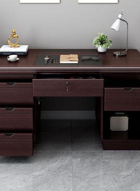 公桌办台式电脑桌办公室员单人FZP带抽屉家用书桌职写字台学锁校