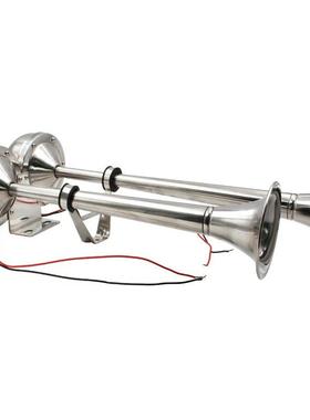 2V4V船用不锈钢PVX单电喇叭管双管游艇喇叭小车货车2改1装喇叭通