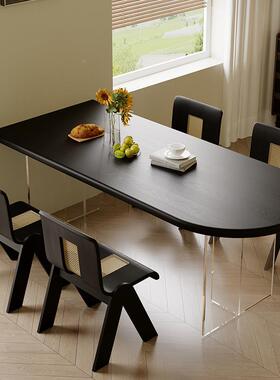 诚宏亚克力实餐型桌餐家用小木户现代简约XH240731吃饭桌客厅悬浮