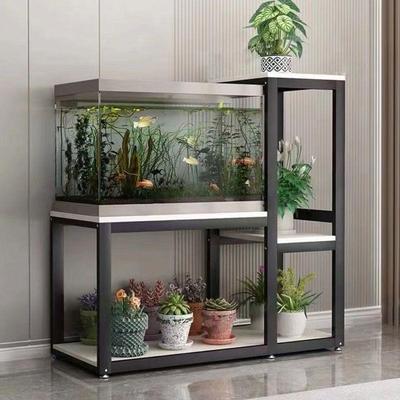 多层观鱼缸约架客厅家用鱼缸柜子办室PTB赏超强承重简鱼缸桌公厂