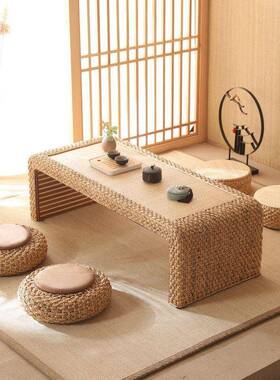 藤茶编23424榻榻米几阳台桌桌日简约飘窗桌式矮桌家用地茶台组合