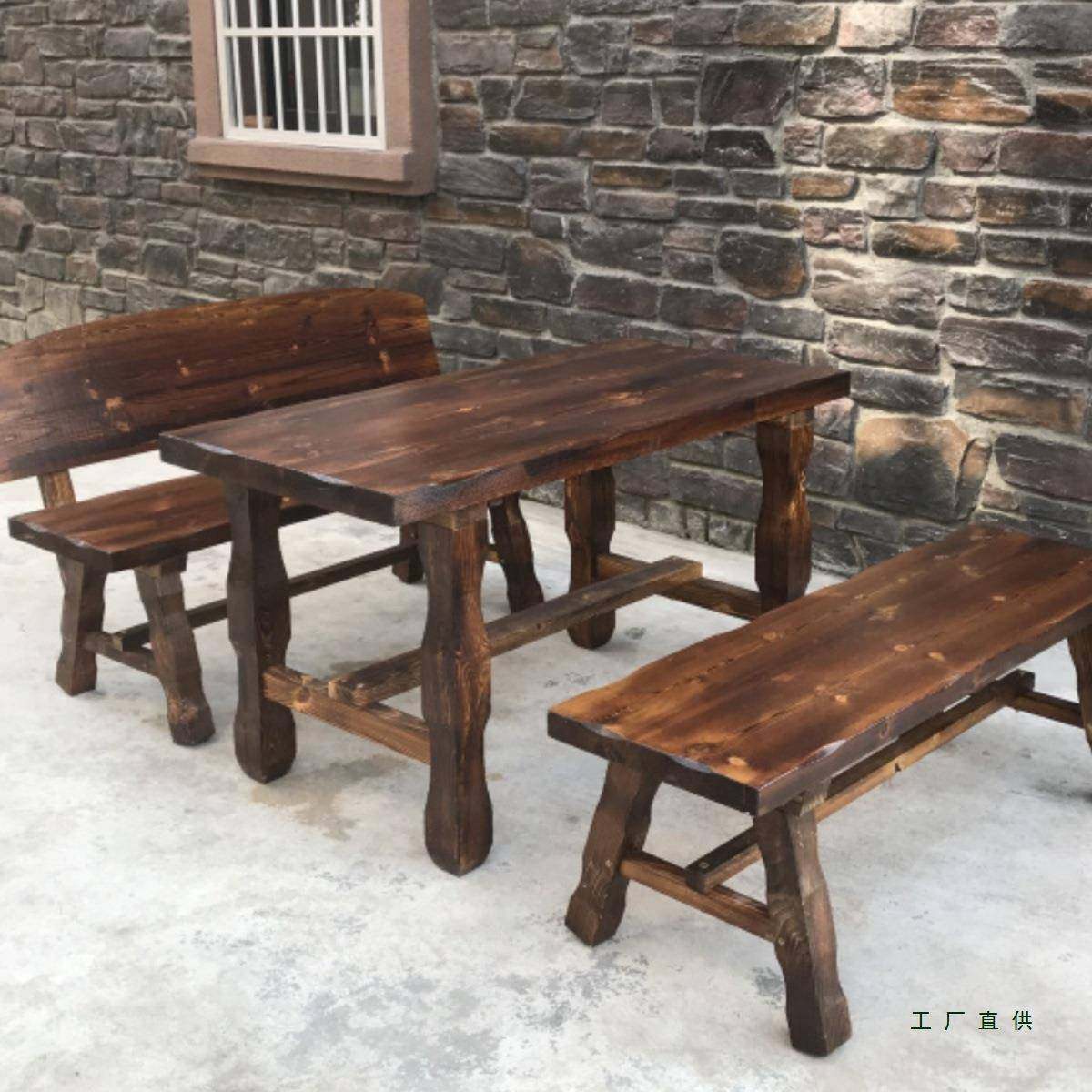户外MQN防腐木椅件套加厚实木碳桌椅组合阳台庭桌院化饭店复古桌,电子元器件市场,其它元器件,淘宝优惠券,粉丝福利购,淘宝优惠卷