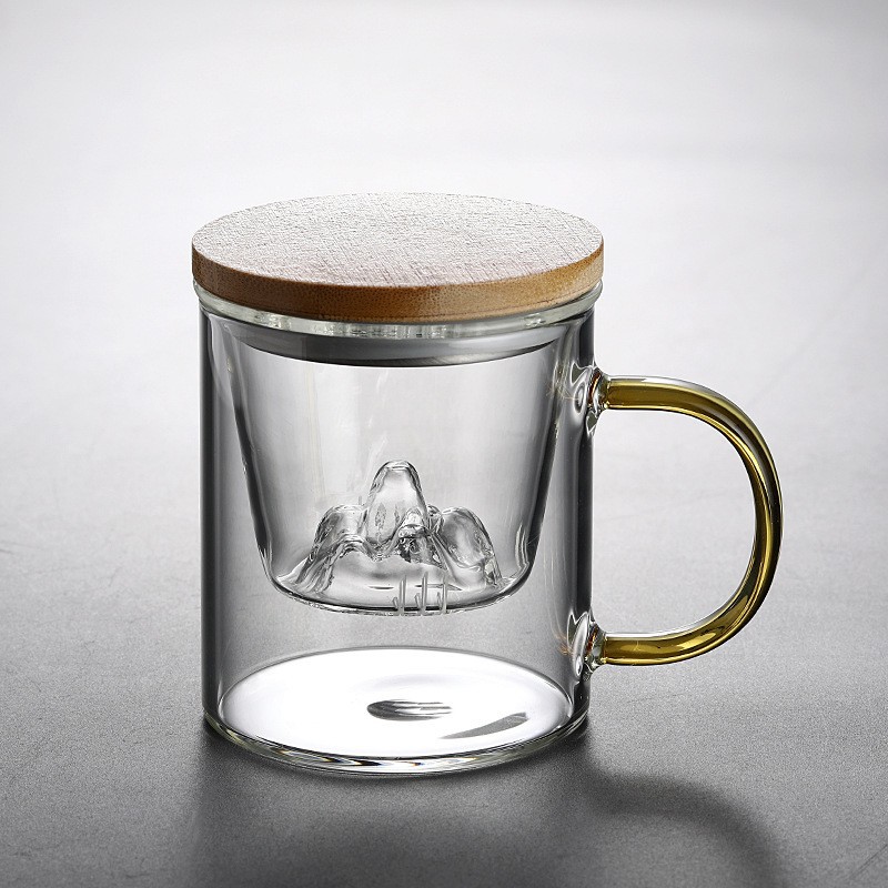水杯茶水分离泡茶杯商务过滤木盖
