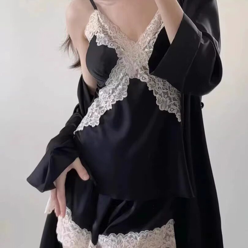 性感睡衣女款2026新款夏背心纯欲风带胸垫冰丝吊带短裤两件套春秋