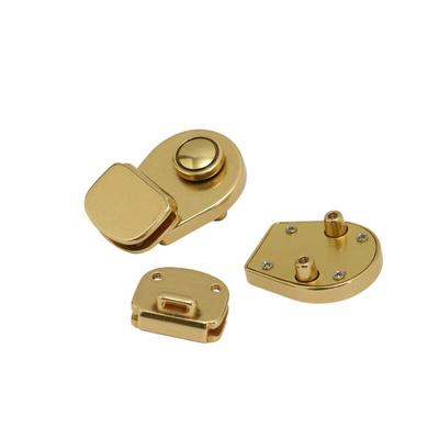 。黄铜背包锁扣纯铜女生包u锁创意DIY手工皮具弹力按锁箱包五金配