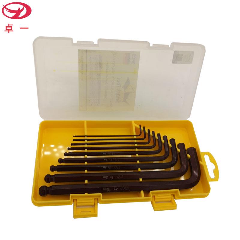 SHARK TOOL盒装超硬9件套内六角扳手S2球头六角匙套装公制英制