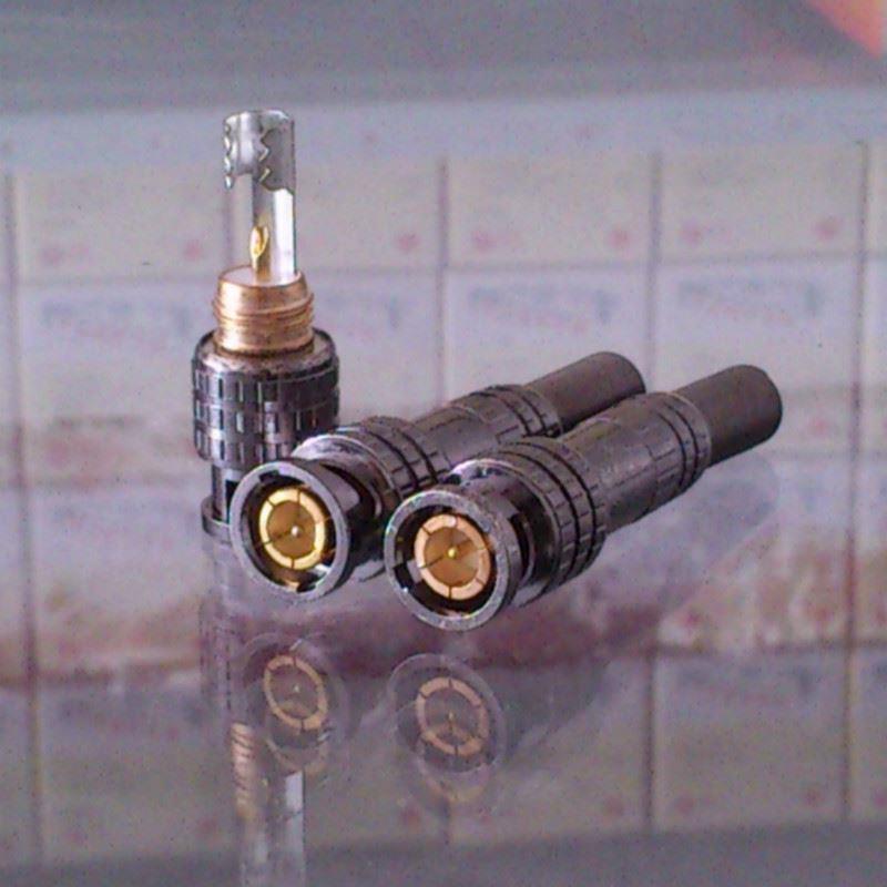 镀黑抗氧化BNC头 美式BNC接头 75-3 焊接视频头 全纯铜乌金 Q9头