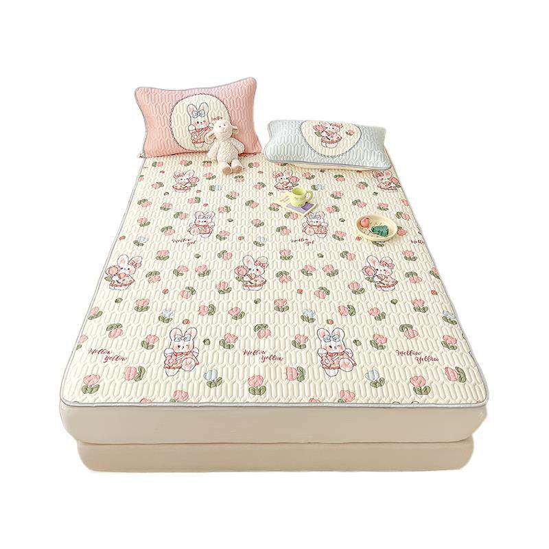 ins夏季冰丝乳胶软凉席三件套床单床笠款宿舍单人夏凉垫子可水洗